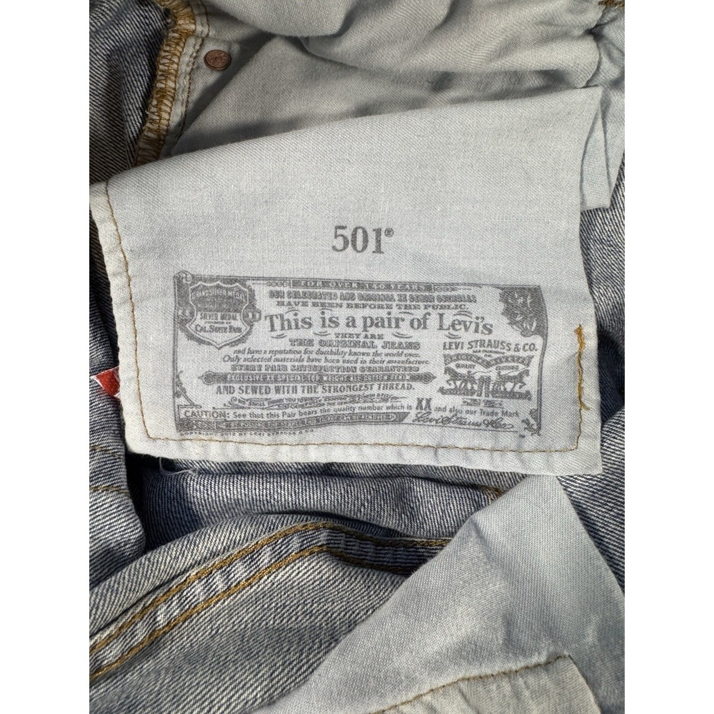 Levi's Men's 501 34x30 Original Straight Fit Jeans - Dark Wash - Picture 5 of 12